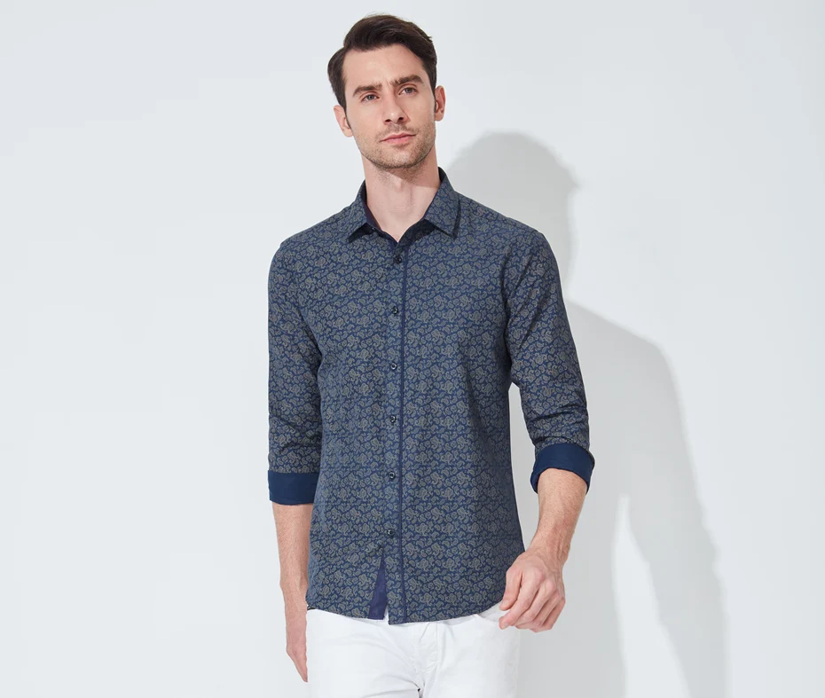 6 Men Printed Long Sleeve Shirt Slim Business Leisure Shirt Plus Size 5XL 6XL 7XL Male Casual Brand Shirt Tops 2017 New