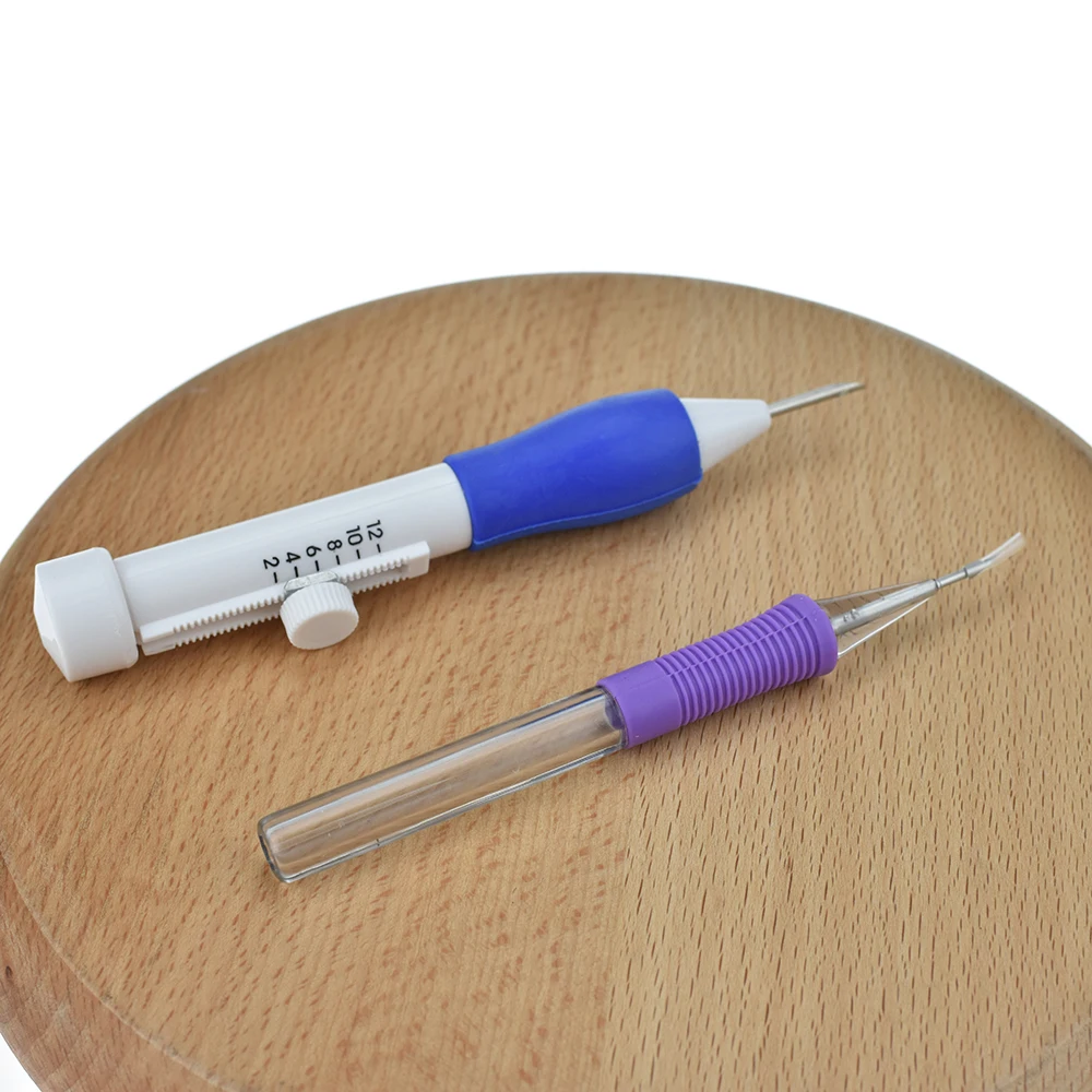 Punch Embroidery Needles Practical Women Embroidery Stitching Punch Pen Set Craft Tool With Patterns For Embroidery DIY Sewing  (9)