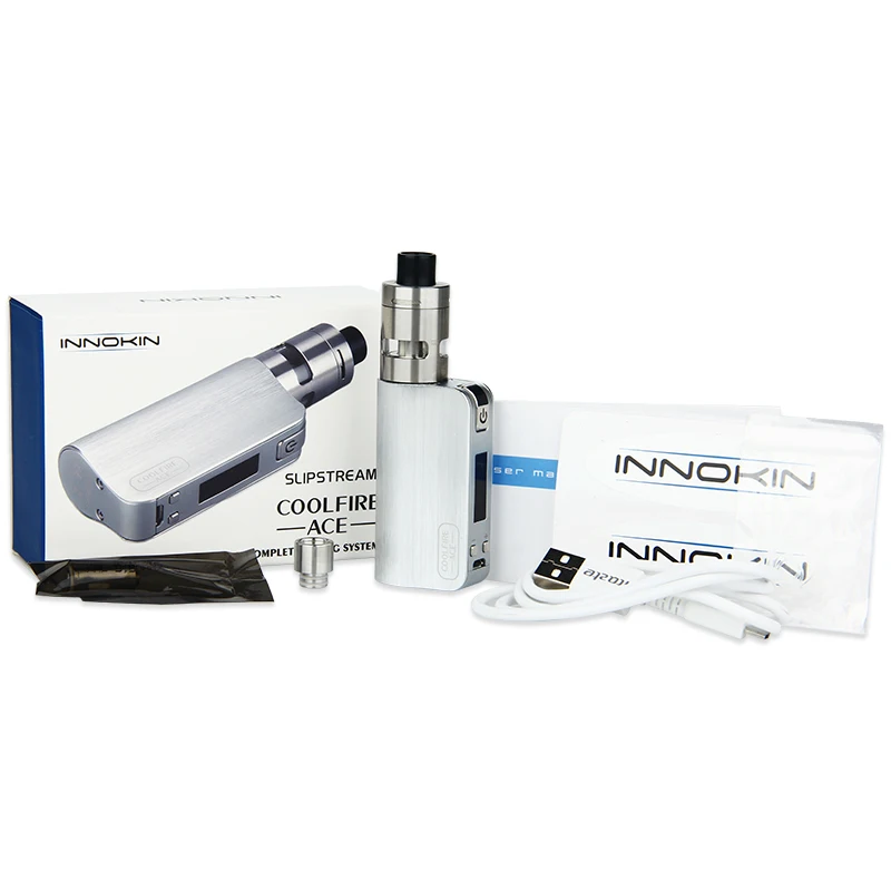 Оригинал 40 Вт Innokin coolfire Ace SLIPSTREAM комплект с 1300 мАч coolfire Ace mod SLIPSTREAM бак распылитель 2 мл для 510 Нитки