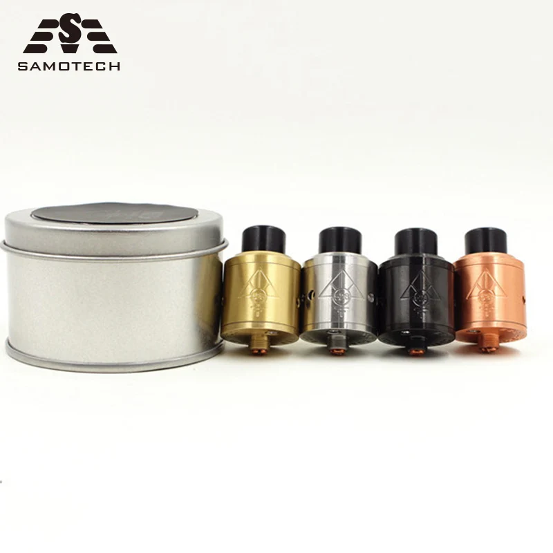 

Custom Goon 528 RDA Tank Atomizer double column gold plated splint 810 Drip Tip 24mm Double Coil 25mm diameter Big Vapor Tank