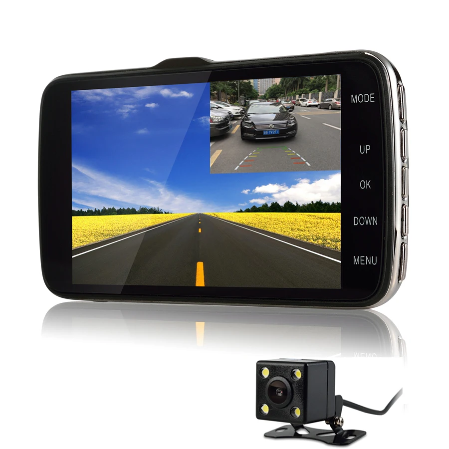 

Otstrive 4.3 inch Car Truck Mini DVR Full HD 1080P Dual Lens Dash Cam ADAS LDWS Distance Warning Rear View Camera Parking DVR