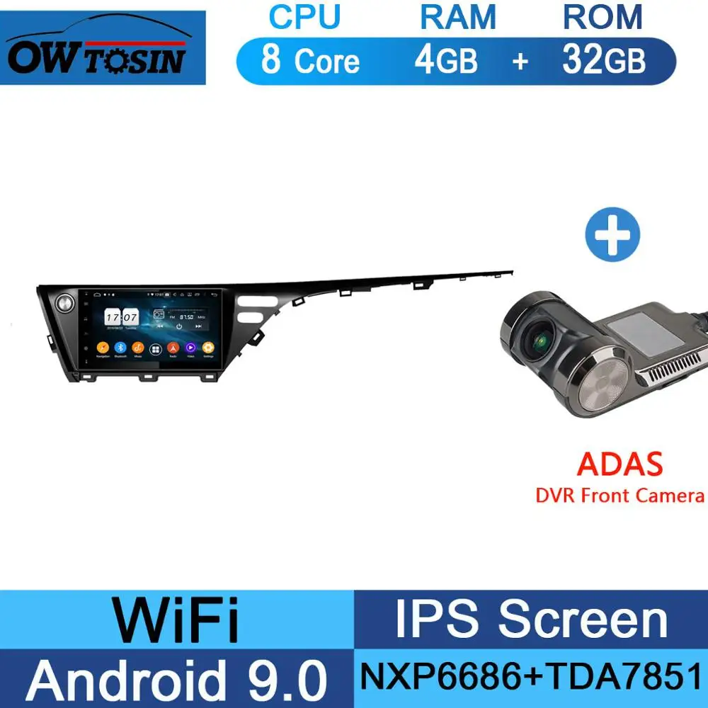 10," ips 8 ядерный 4 Гб ОЗУ 64 Гб ПЗУ Android 9,0 Автомобильный DVD Радио gps Navi для TOYOTA CAMRY DSP CarPlay Parrot BT стерео - Цвет: 32G Adas Camera