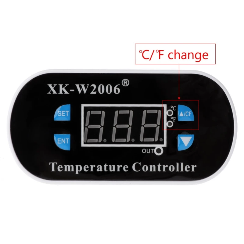 

AC 110V-220V C/F Digital Thermostat Temperature Alarm Controller Sensor W1308