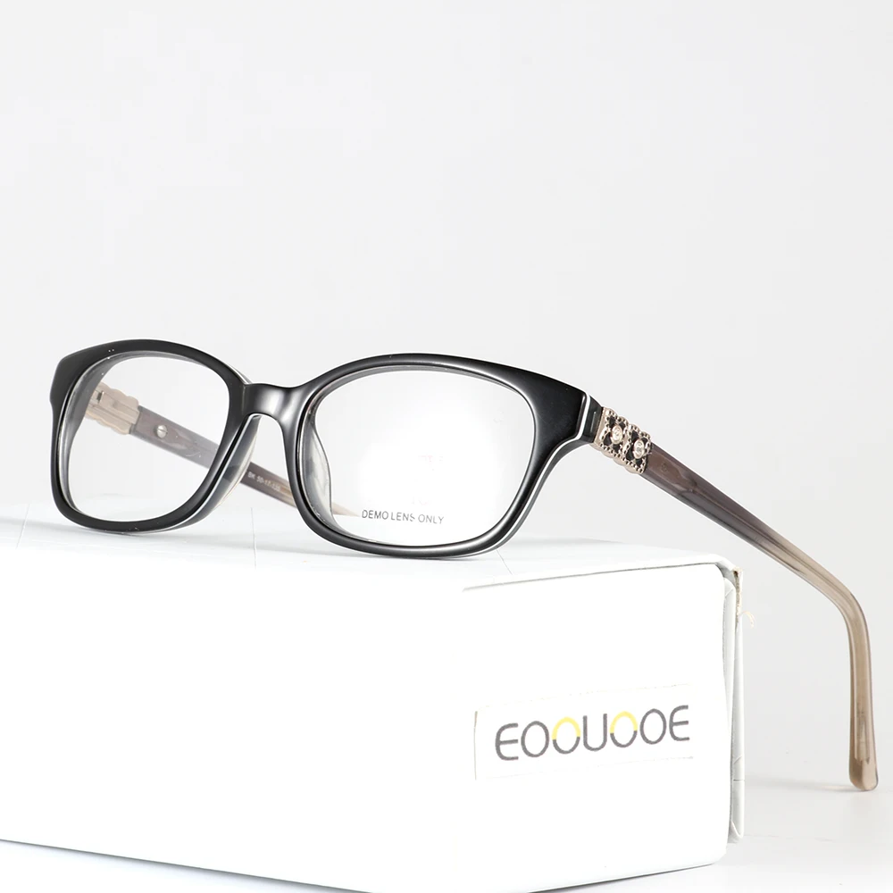 

Women Girl Acetate Oculos Gafas Progressive Diamonds Demo Clear Lens Monturas De Lentes Hombre Opticas Glasse Frame