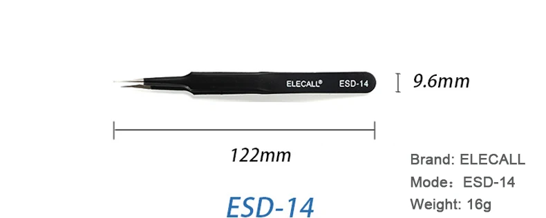 ESD-15 Безопасный Anti-MagneticTool множество антистатические Нержавеющая сталь Пинцет Электронные Ремонт Техническое обслуживание инструменты