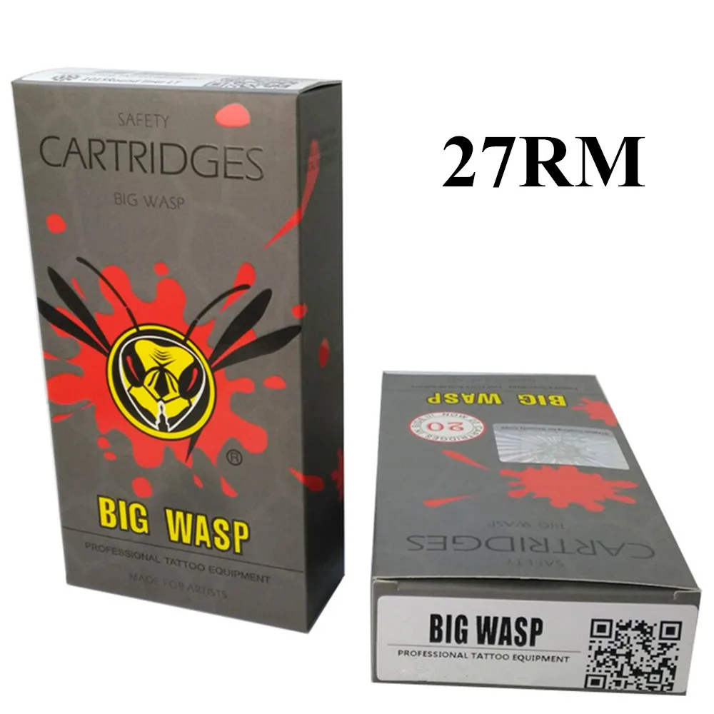 

BIGWASP Gray Disposable Needle Cartridge 27 Curved Magnum (27RM) 20Pcs/Box