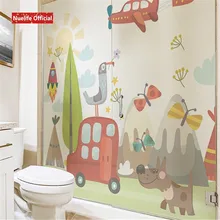 Мультфильм автомобиль самолет узор Электростатическая пленка «замороженное стекло» гостиная спальня детская комната Дверь ПВХ непрозрачная пленка