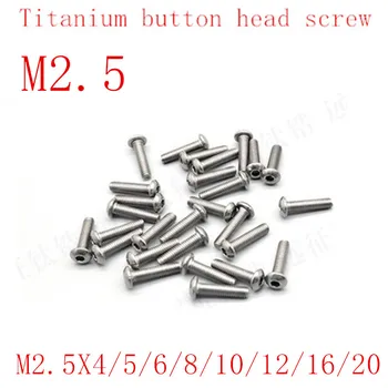 

50Pcs ISO7380 M2.5*4/5/6/8/10/12/15/20 TA2 titanium half round button head screw