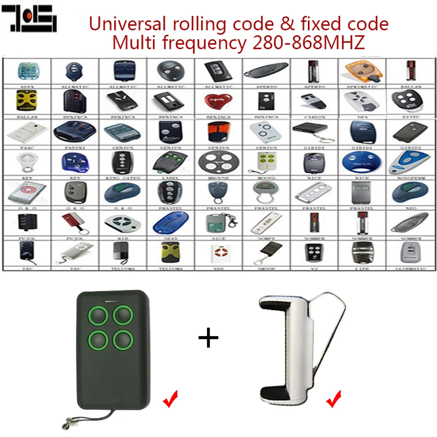 

1pcs Multi frequency 280-868mhz garage door remote control