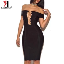 HAGEOFLY Sleeveless Bandage Dress New Arrival 2017 Black Red Slash Neck Celebrity Evening Party Runway Dresses Sexy Club Vestido
