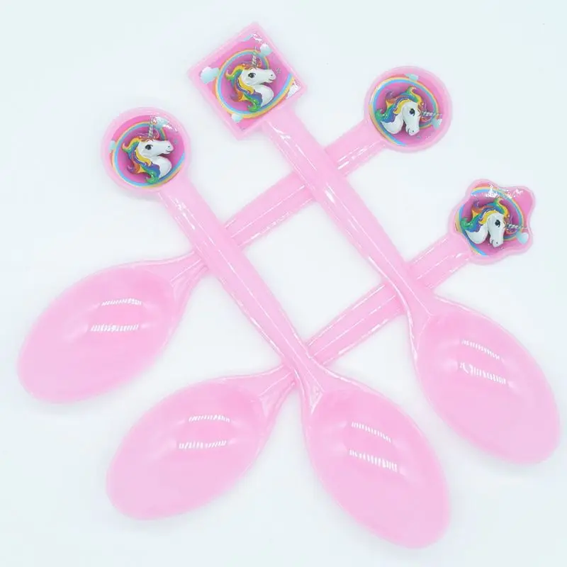 

10pcs Unicorn Party Decoration Kids Disposable Plastic Kids Birthday Party Spoon Favors Holiday Unicorn Spoon Party Supplies