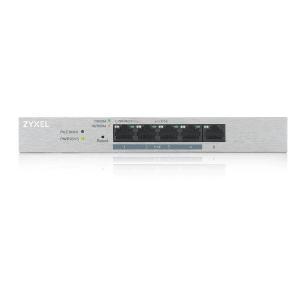 

ZyXEL GS1200-5HP v2, Managed, Gigabit Ethernet (10/100/1000), Power over Ethernet (PoE)