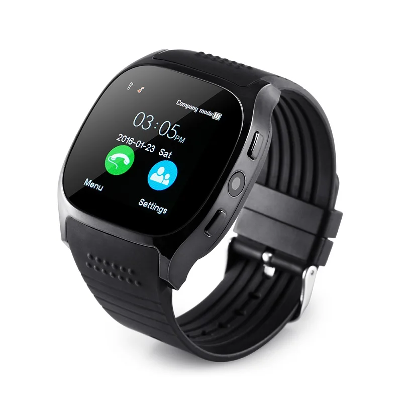 Stepfly T8 Bluetooth Смарт часы с камерой Facebook Whatsapp поддержка SIM TF карты вызова Smartwatch для телефона Android PK DZ09 Q18 - Цвет: black