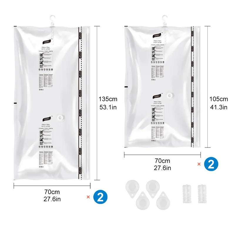 أكياس مكنسة للملابس شنقا خزانة خزانة المنظم الفضاء التوقف ضغط حقيبة فراغ حزمة حقيبة التخزين