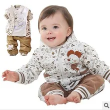 Anlencool Free Shipping Infant Cereal Trade Cotton Sportswear Suit Spring Children’s Baby Clothing Three pics 0-2 year clothing
