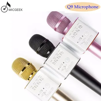 

Original brand MicGeek Q9 Bluetooth Karaoke Microphone Wireless Professional Player speaker With Carring Case For Iphone Android