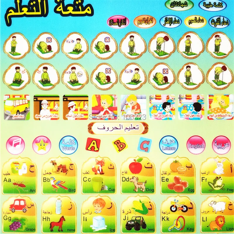 Новый английский + Арабский мини IPad дизайн игрушки планшет Детские обучающие