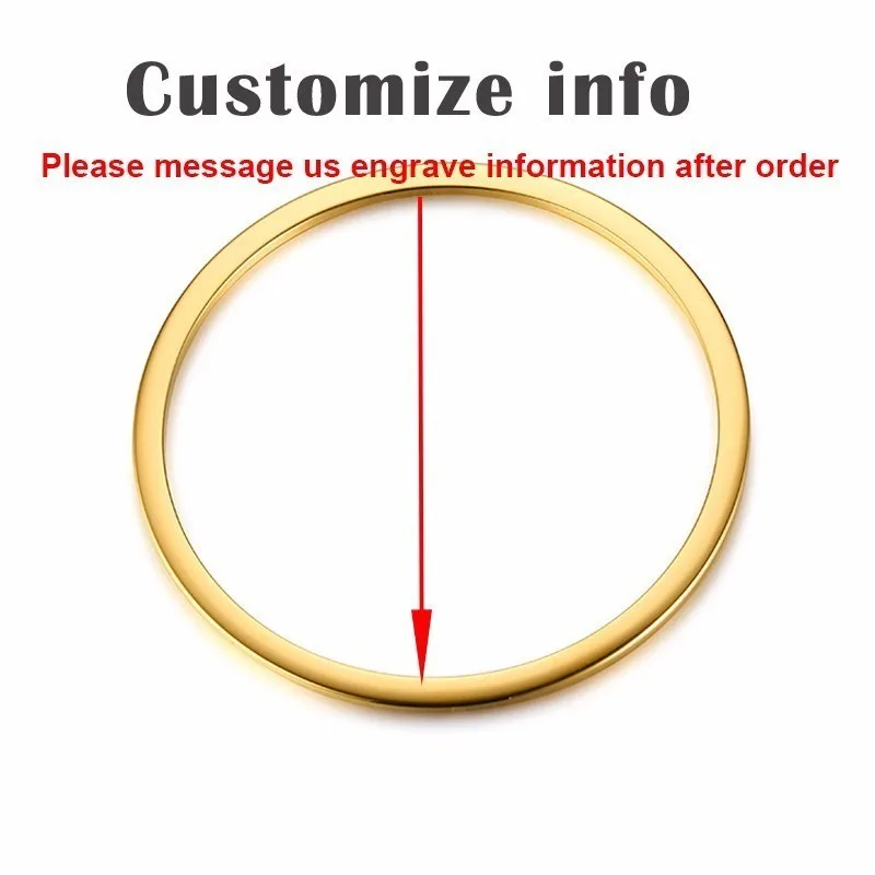 VNOX для женщин персонализировать на заказ Гравировка манжеты браслеты для женщин Девушка три тона нержавеющая сталь лучшие друзья подарок - Окраска металла: Custom Gold