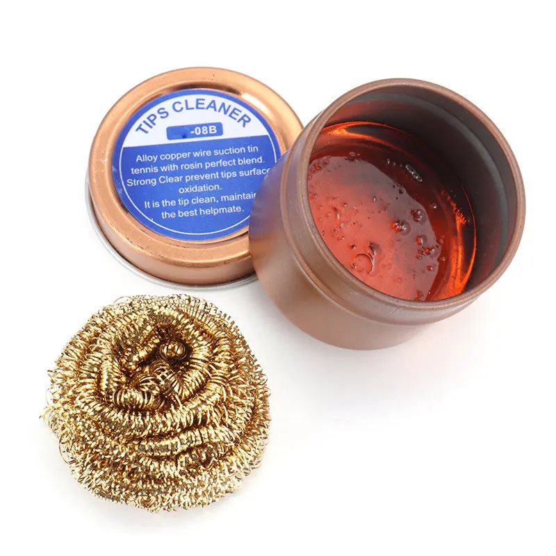 

08B Iron Tips Cleaner Welding Soldering Solder Iron Tip Alloy Copper Cleaner With Rosin Flux Soldering Flux