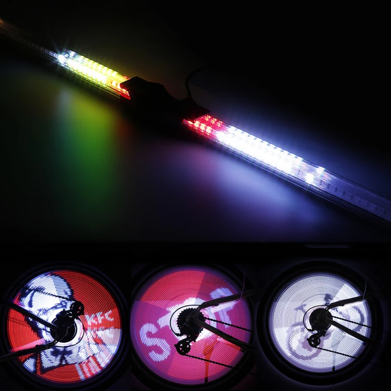 Новый водонепроницаемый программируемый светильник RGB для велосипедных колес 64