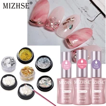 MIZHSE UV Gel Nail Polish Top Base Coat Reinforcement Red Nail Liquid Varnish Shell Piece Nail Pen Nail Gitter Sets kits