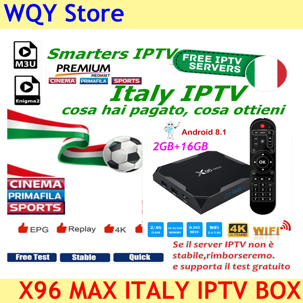 

4600+Channels VOD 3/6/12 Months Italy Italian IPTV Europe IPTV Support Android m3u enigma2 mag250 Include xxx and DAZN channels