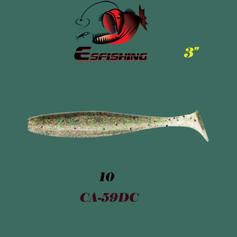 Esfishing, 200 шт. ES Easy shiner, новинка, 7,6 см/2,6 г, рыболовная приманка, мягкий набор, силиконовые приманки для карпа, аксессуары для рыбалки - Цвет: CA59DC