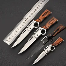 AK47 нож для пистолета складной карманный нож тактические ножи для выживания с светодиодный светильник 440 лезвие деревянная ручка Открытый Отдых EDC Мультитул