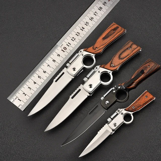 AK47 Gun Knife Folding Pocket Knife Tactical Survival Knives With LED