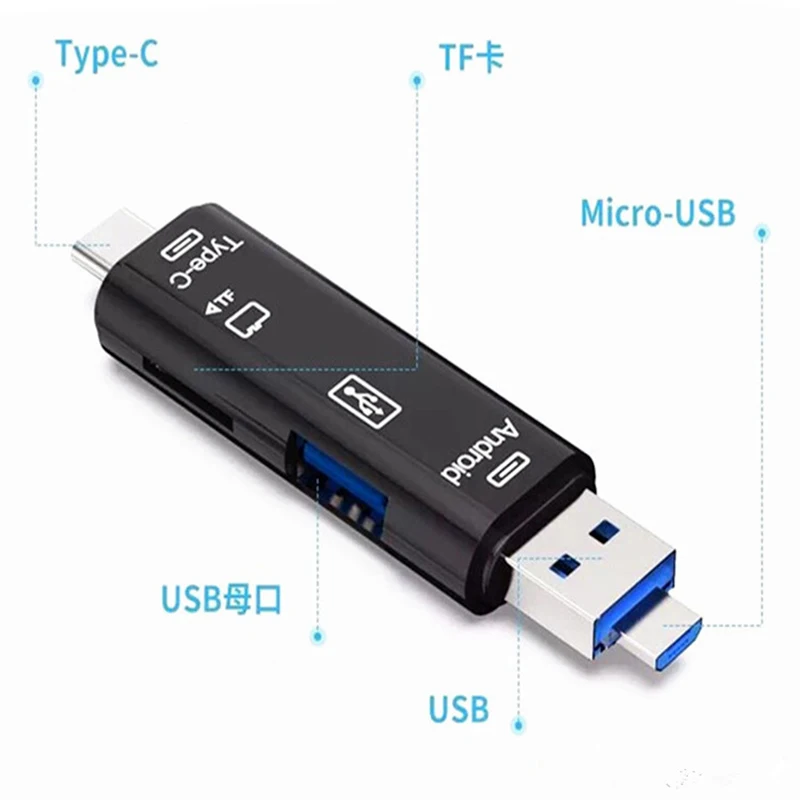 Все в 1 type C USB C Micro USB OTG кард-ридер Usb 3,1 кард-ридер высокоскоростной SD TF Micro SD кард-ридер