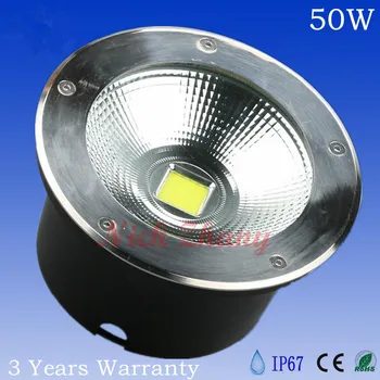 

6pcs/lot IP67 50W Super COB LED Underground Lamp LED Outdoor Garden Deck lights Diameter 250mm AC85-250V Free Shipping