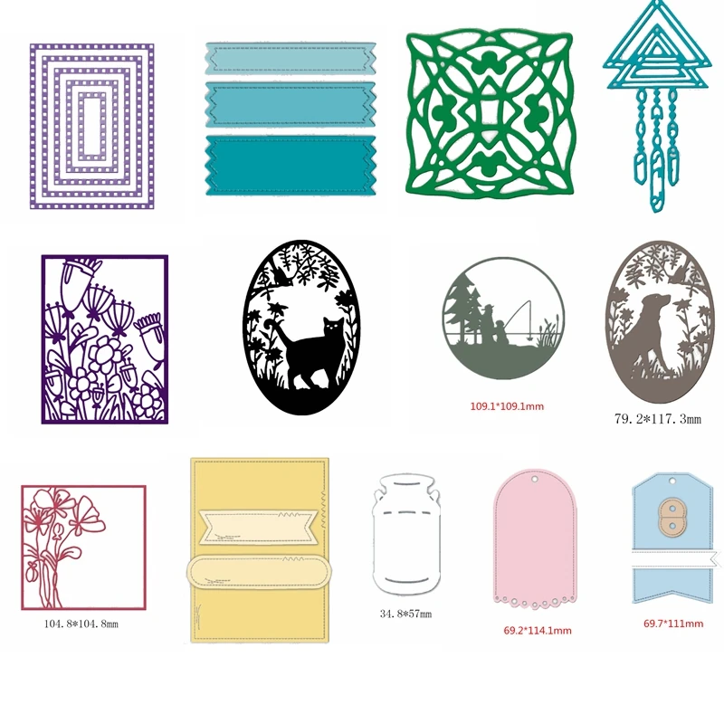 

Regular Frame Flower Mixed Shape Metal Cutting Dies Stencil For Scrapbooking Album Embossing DIY Gift Card Crafts Templates 2019