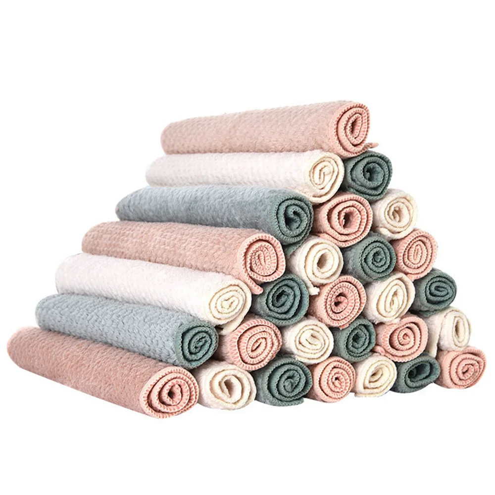 

Household Kitchen Towels Super Absorbent Microfiber Clean Cloth Sink Dish Wipe Coral Fleece Cleaning Towels Kichen Tools 25*25