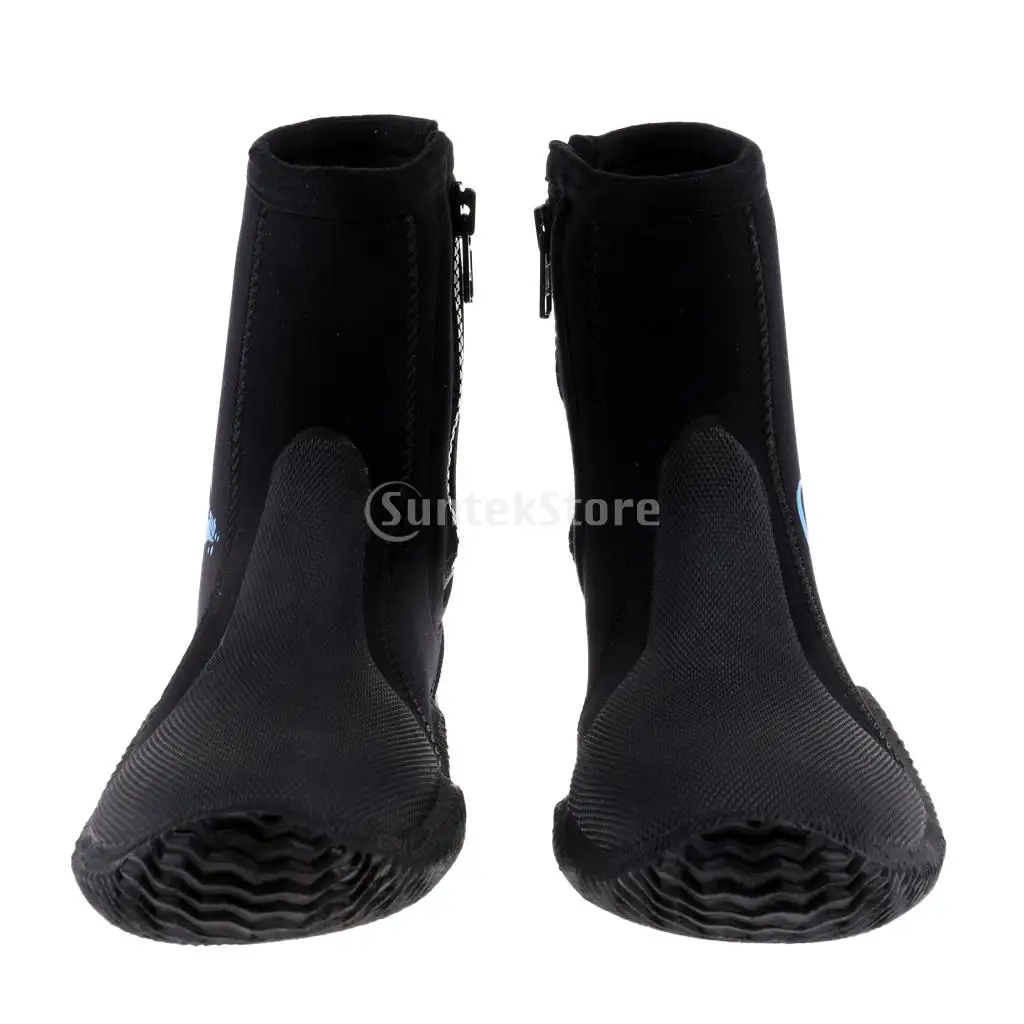 5mm Neoprene Scuba Diving Wetsuit Zipper Boots Anti-slip Warm Shoes Snorkeling Surfing Fishing Winter Water Sports Swimming Fins