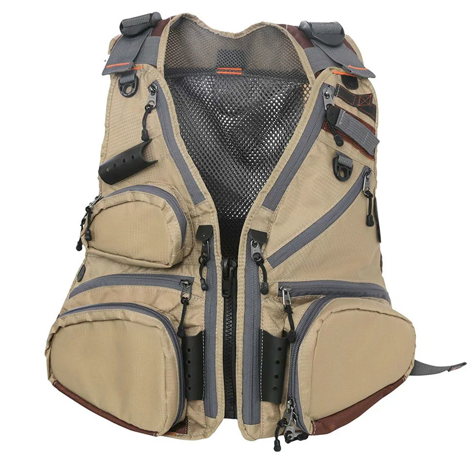 

Fly Fishing Vest Pack Adjustable Mesh Vest Jacket Multifunction Pocket Outdoor
