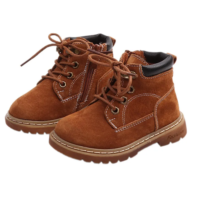 

Kids Boots 2018 New Boys Martin Boots Retro Knight Winter Boots for Girls Toddler Baby Warm Shoes Black Brown 1 2 3 years