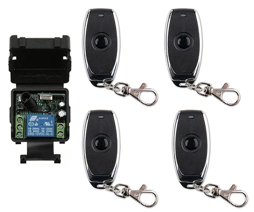 

xuanlongyuan DC12V 24V 1CH 10A Wireless Remote Control Switch Receiver+one-button metal Remote/lamp/window/Garage Door shutters