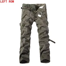 Новые мужские брюки карго армейский зеленый большие карманы украшения мужские s повседневные брюки легко мыть мужские осенние армейские брюки размера плюс 42
