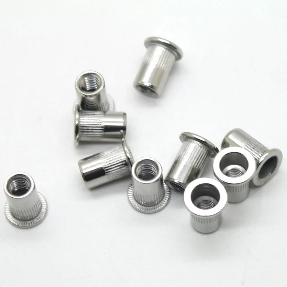 10Pcs/Lot 304 Stainless Steel M4 Riveting nut Flat vertical stripes