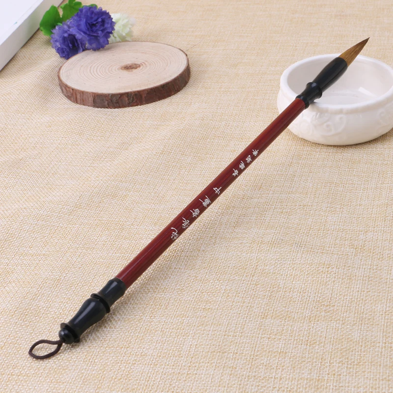 Top Quality Chinese Calligraphy Brushes Pen for Woolen and Weasel Hair Writing Brush Fit For Student School RED Wooden Handle