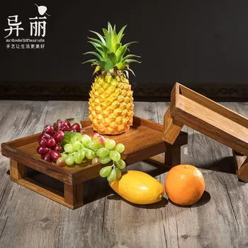 

Yili Thai Teak Fruit Pan Southeast Asia Creative Solid Wood Fruit Pan Living Room Tea Table Wood Retro Fruit Pan