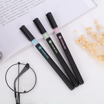

Cool Black Gel Pen Cute 0.5mm black ink Signature Pen Escolar School Office writing Supplies Promotional Gift
