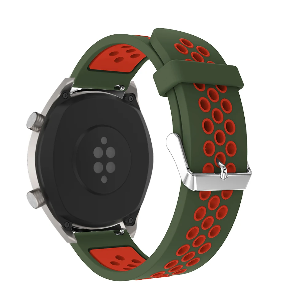 22 мм силиконовый наручный ремешок для huawei Watch GT ремешок Замена для samsung gear S3 Frontier классические часы ремешок дышащий браслет