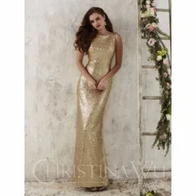 2017 Long Spaghetti Strap Sequins Bridesmaid Dresses with Backless 22706 Bridesmaid gowns