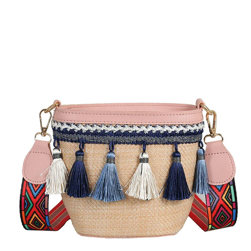 

2019 Straw bag for women Straw the beach Tassel shoulder bags cossbody summer bag female Casual messenger bags