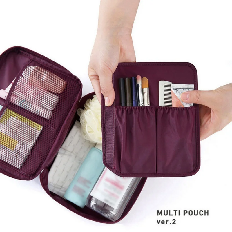 Travel Nylon Zipper Bag Cosmetic bag Case Make Up Organizer Toiletry Bag Kits Storage Travel ...