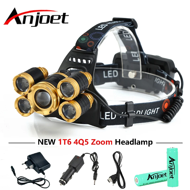 Waterproof Headlamp Lights 18650 Zoomable Lumens 1