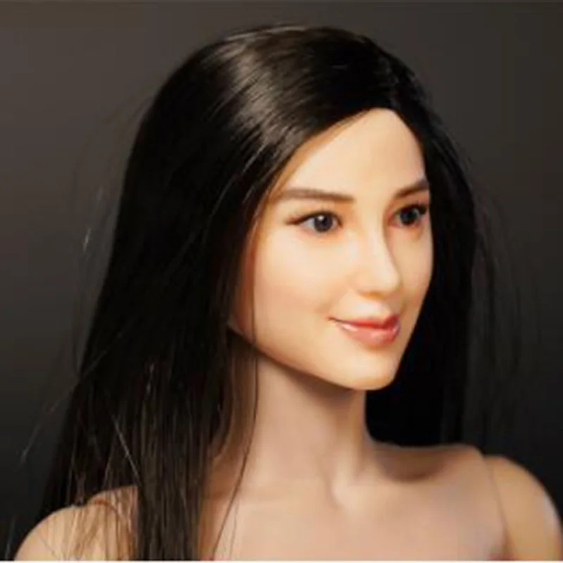 Масштаб 1/6 женская голова для девушки лепка головы Angelababy игры длинные/коричневые