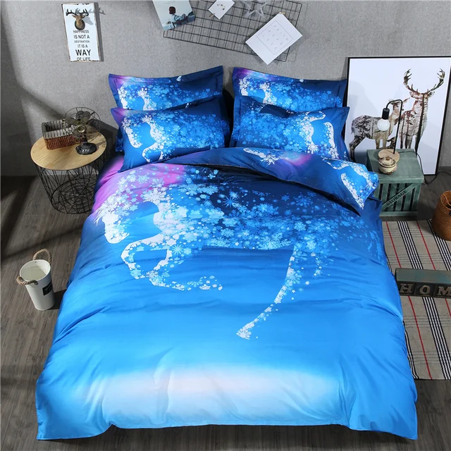 Fantastic Animal Printed Horse Deer Cheap Bedding Set Full Queen Size Duvet Cover Bed Sheets Pillowcase Fantastic Animal Printed Horse Deer Cheap Bedding Set Full Queen Size Duvet Cover Bed Sheets Pillowcase