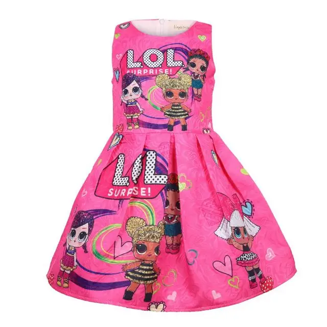 2019 Lol Dolls Baby Dresses Cute Elegant Dress Kids Children Clothes Summer sleeveless pleated